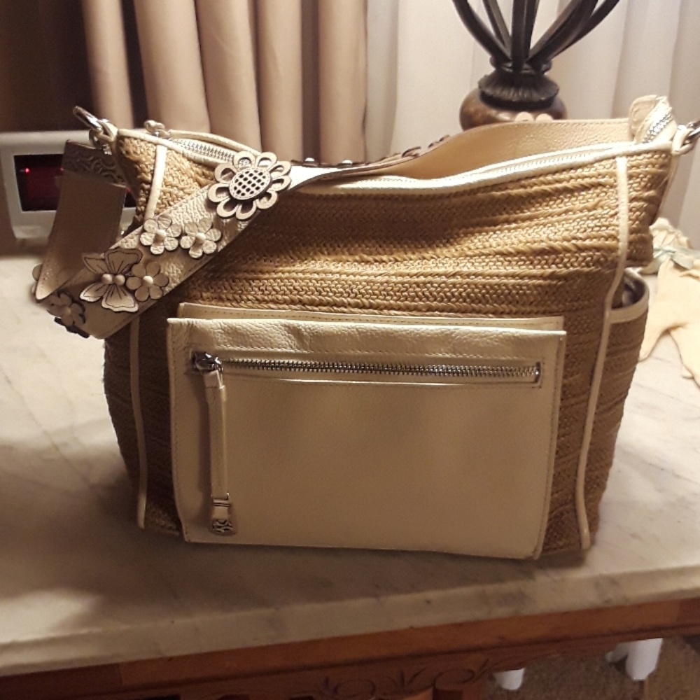 Brighton Straw and Leather Handbag